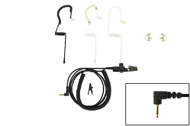 Eartube earpiece for RSM or radio with 2.5mm plug and long cable