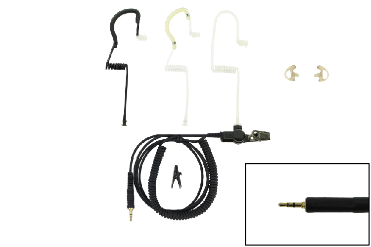 Eartube earpiece for Motorola RSMs with 3.5mm threaded plug