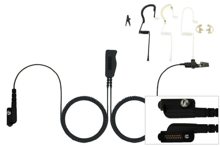 Two Wire Eartube Headset for ICOM 14 pin radios