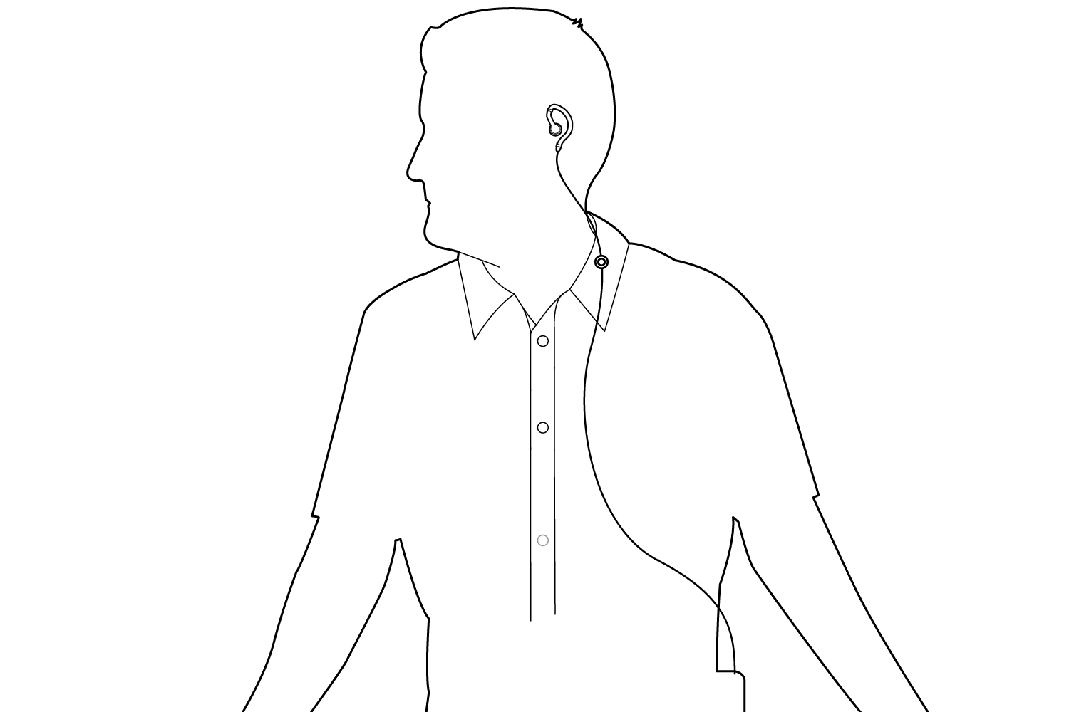Wearing The One-Wire Headset Diagram