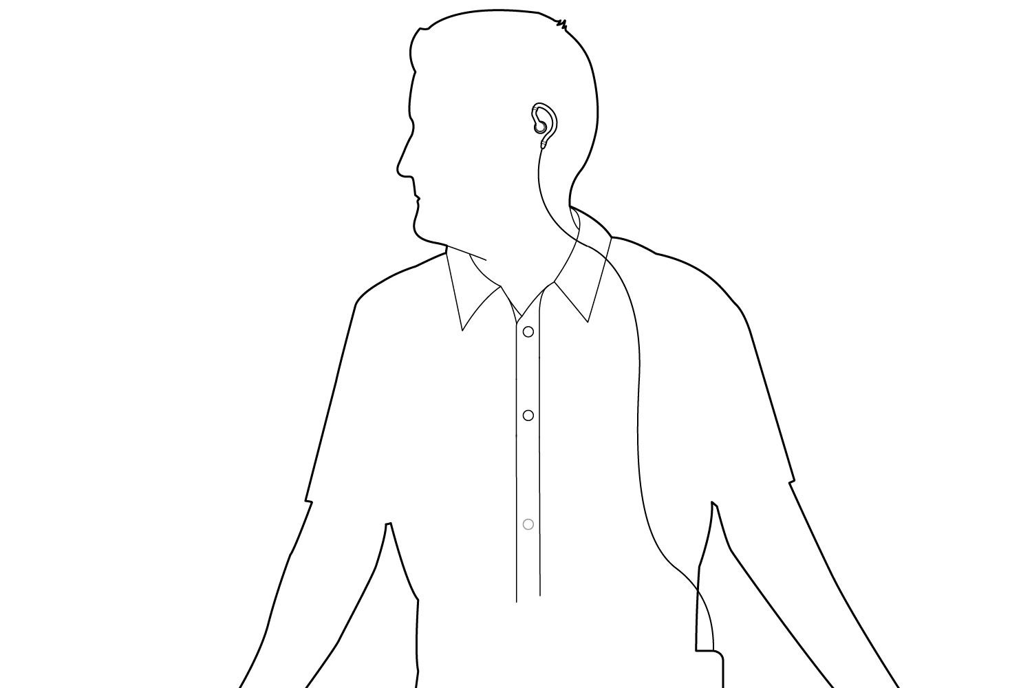 Wearing With Device on Belt Diagram