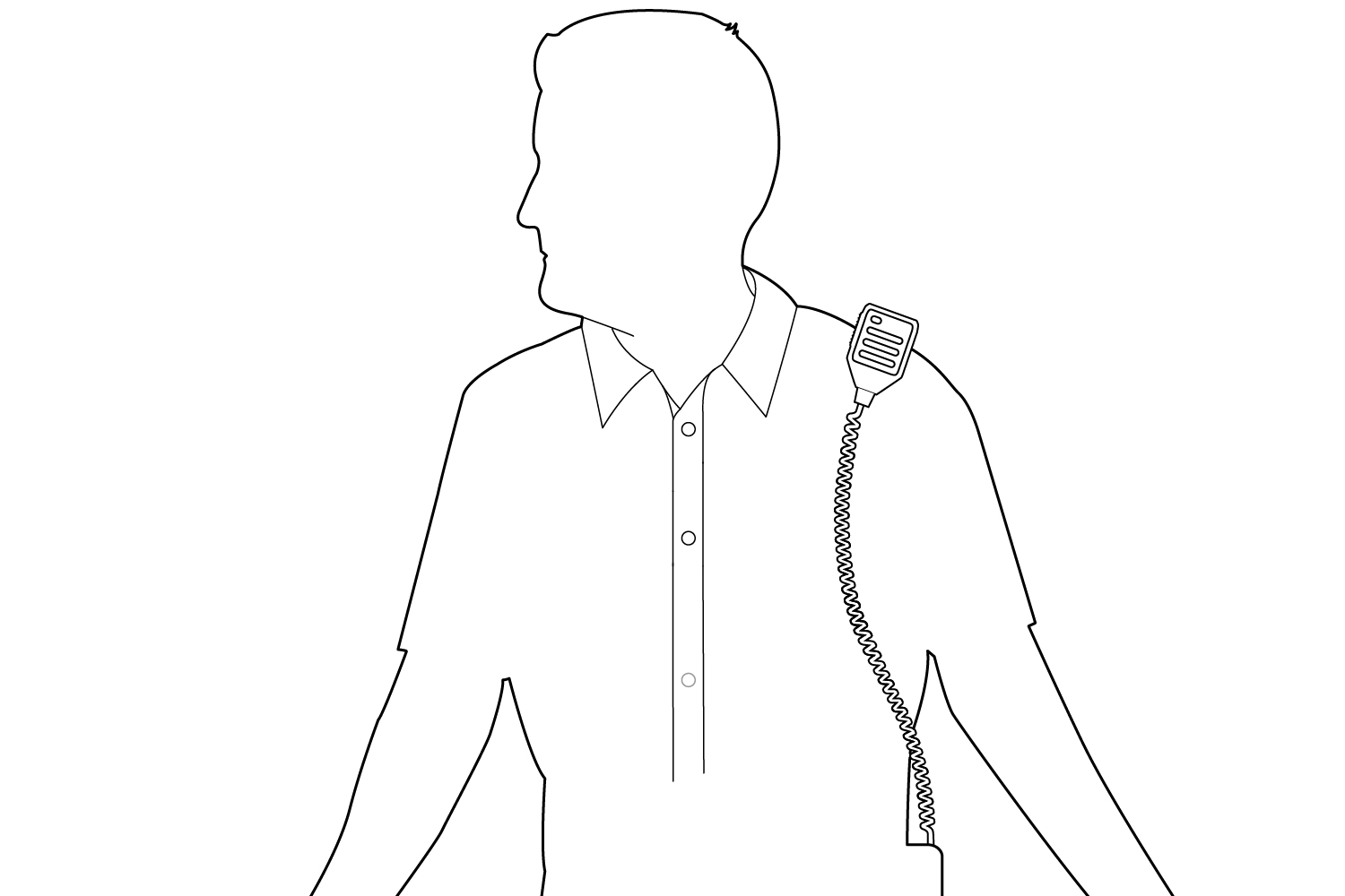 Wearing With Radio on Vest Diagram