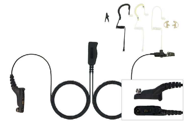 Two Wire Eartube Headset for Motorola APX, XPR