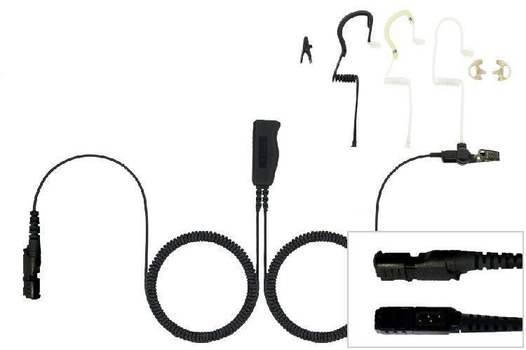 Two Wire Eartube Headset for Motorola DEP