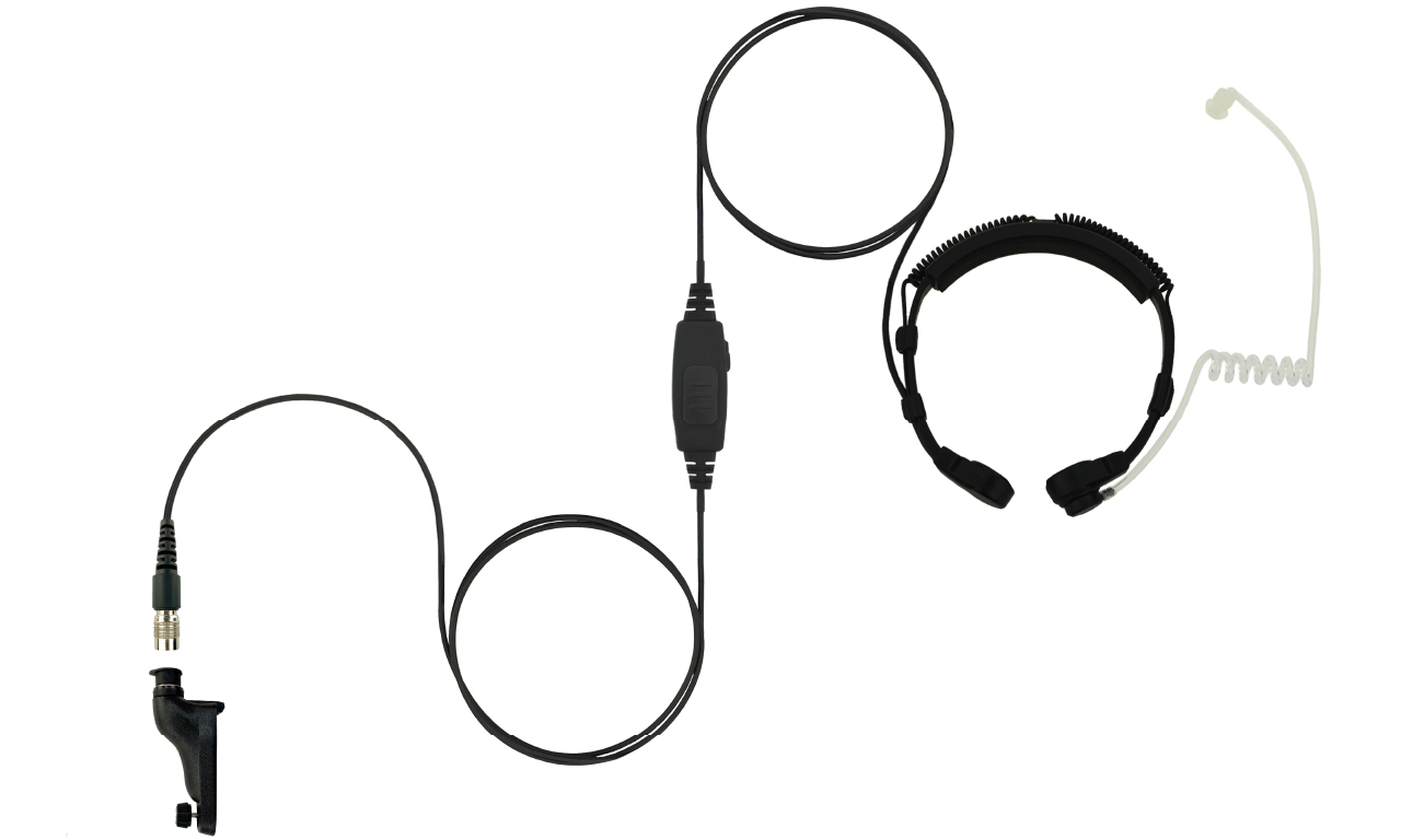 Throat Microphone with Quick Disconnect for Motorola APX, XPR and SRX